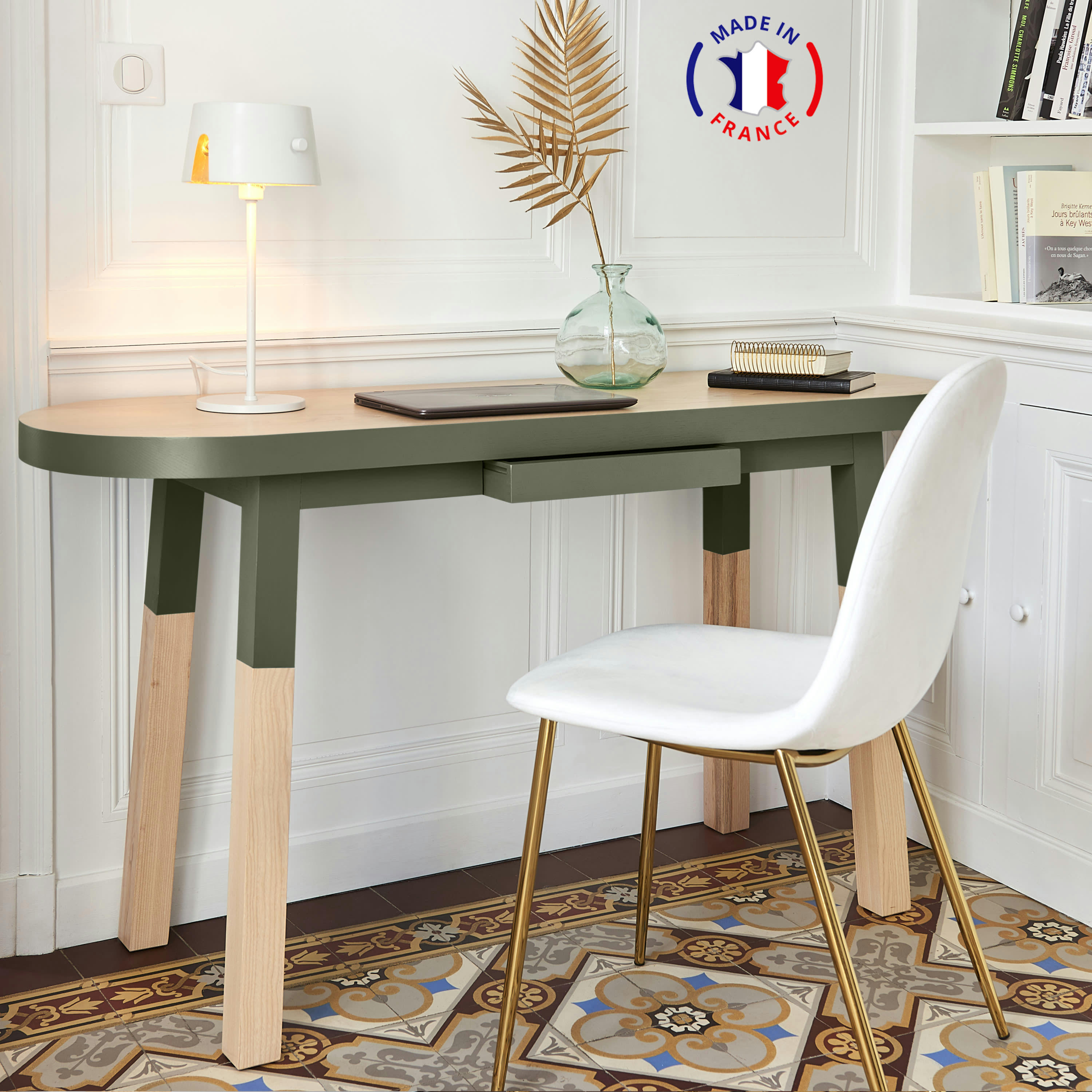 EGEE - Bureau Console 100 cm, 100% frêne massif