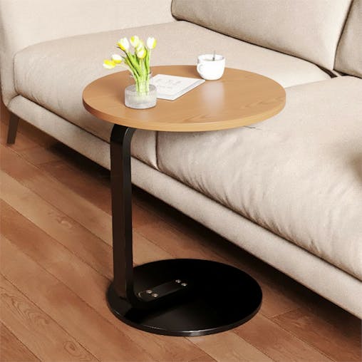SOGA 50cm Wood Board Mini Side Table Movable Lightweight w/ Black Frame