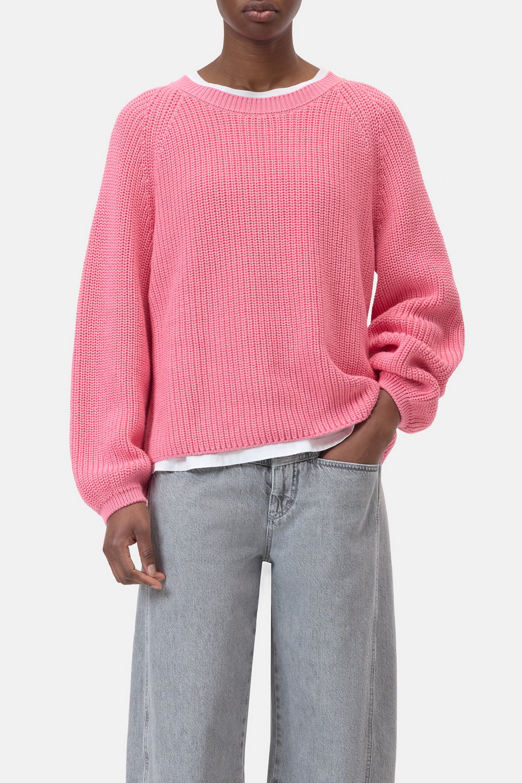 Crew-Neck-Strickpullover aus Bio-Baumwolle