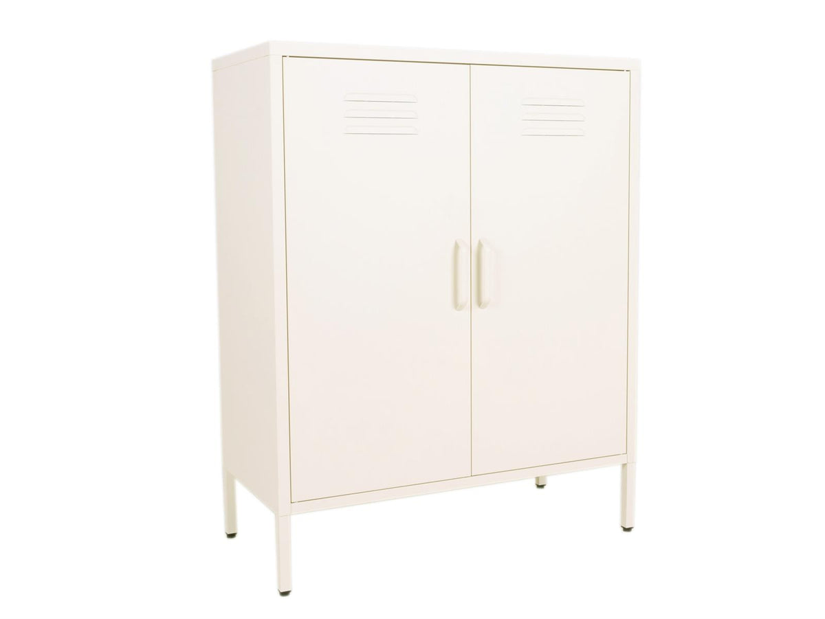 MaximaVida metalen lockerkast Finn 80 x 40 x 102 cm ivoor - 2 schappen