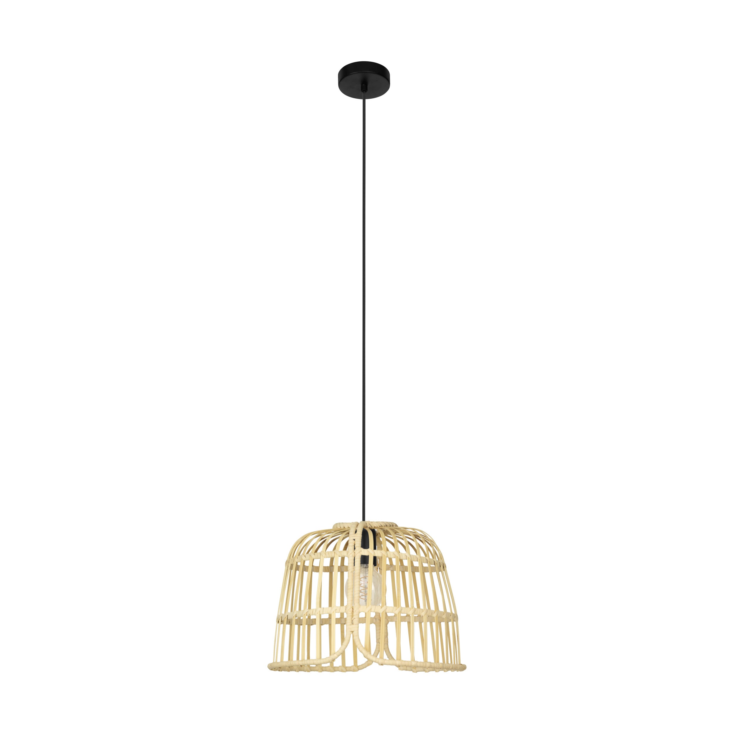 EGLO hanglamp Glyneath - e27 - ø 37,5 cm - zwart/hout