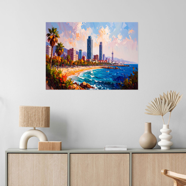 Naklejka na ścianę Feeby Plaża Barcelona Hiszpania 30x20
