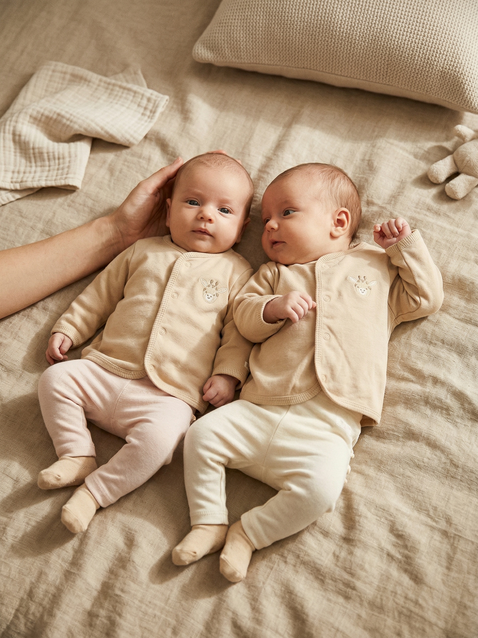 Bawełniane legginsy z ozdobnymi falbanami 2 pack