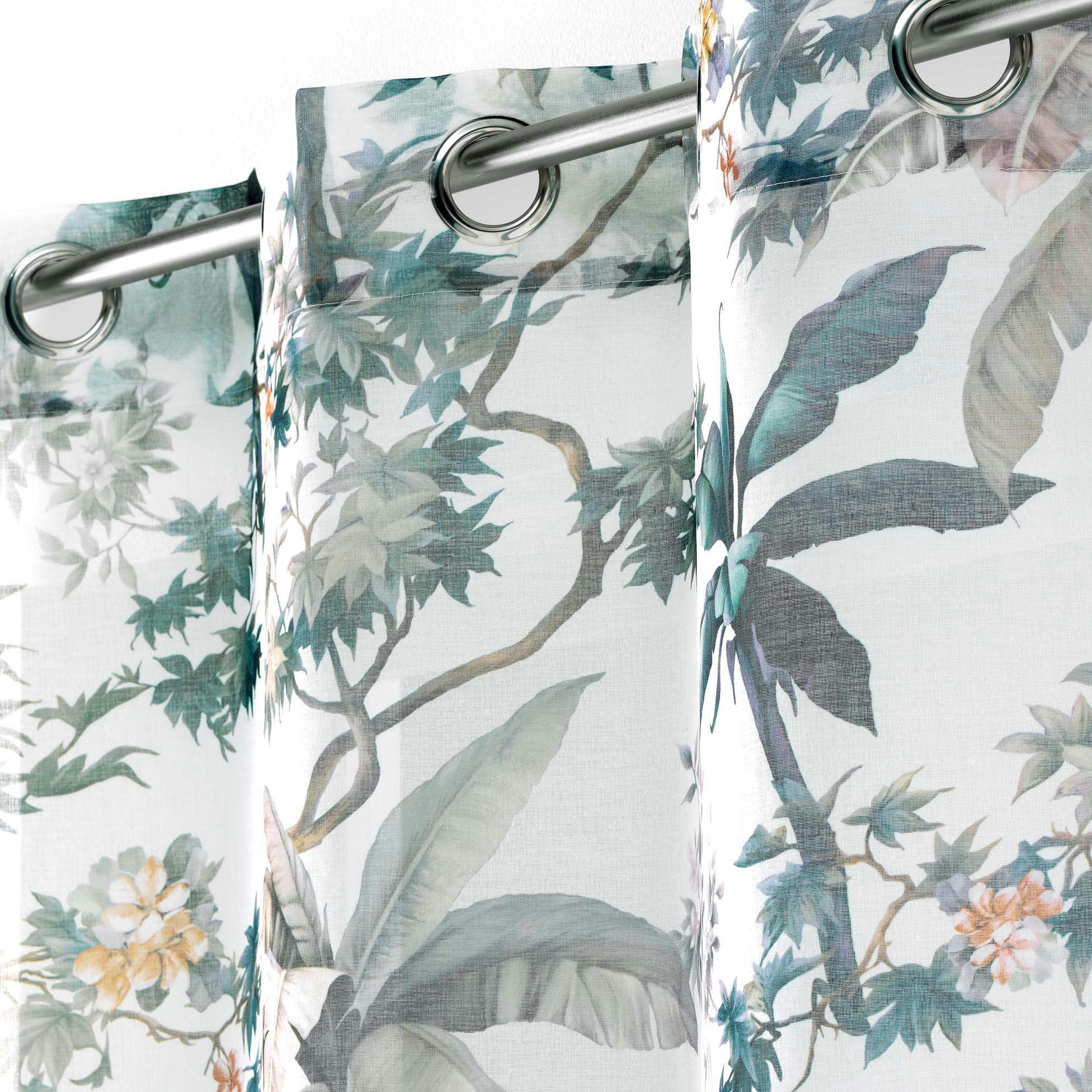 FABULOUS - Voilage tamisant sablé et exotique polyester blanc 240x140cm