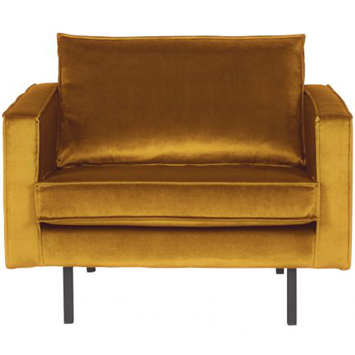 WOOOD fauteuil Rodeo - Velvet - Oker - 85x105x86