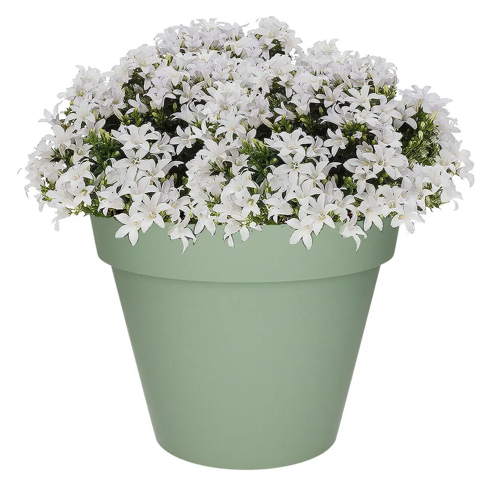 EDA Toscane Bloempot - kunststof - groen - D30 x H26 cm