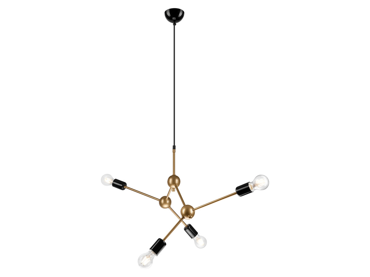 Lampa wisząca Alessia 4-punktowa stalowa złota