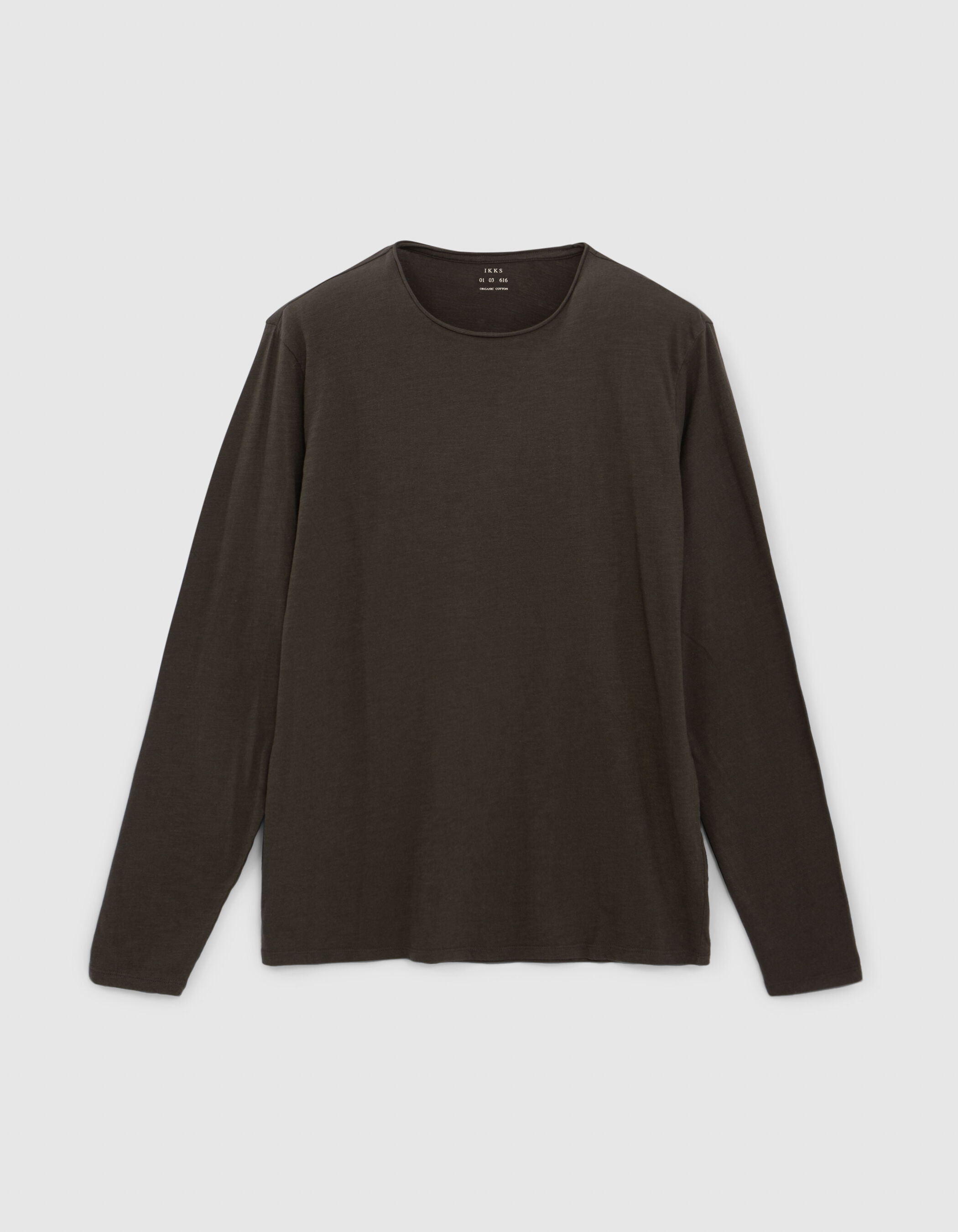 T-shirt L'Essentiel kaki coton bio manches longues Homme