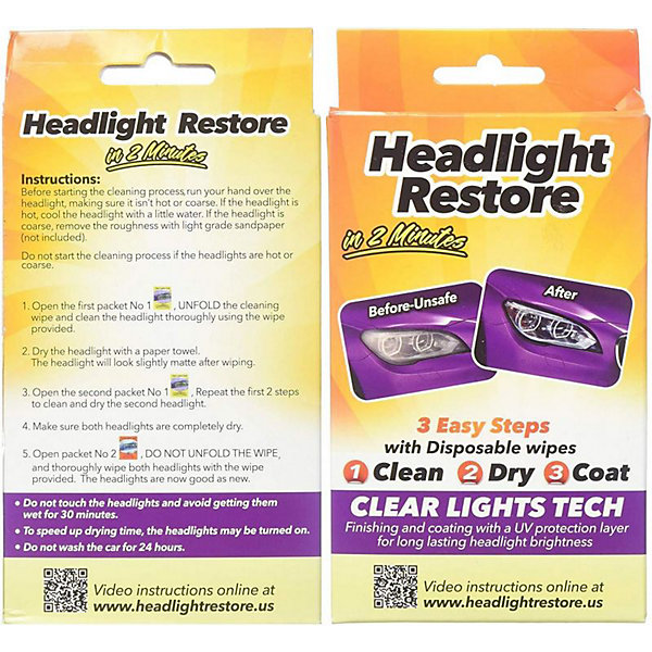 Kit de Restauration de Phares Clear Lights Tech Headlight Restore BO1KKOF8IE