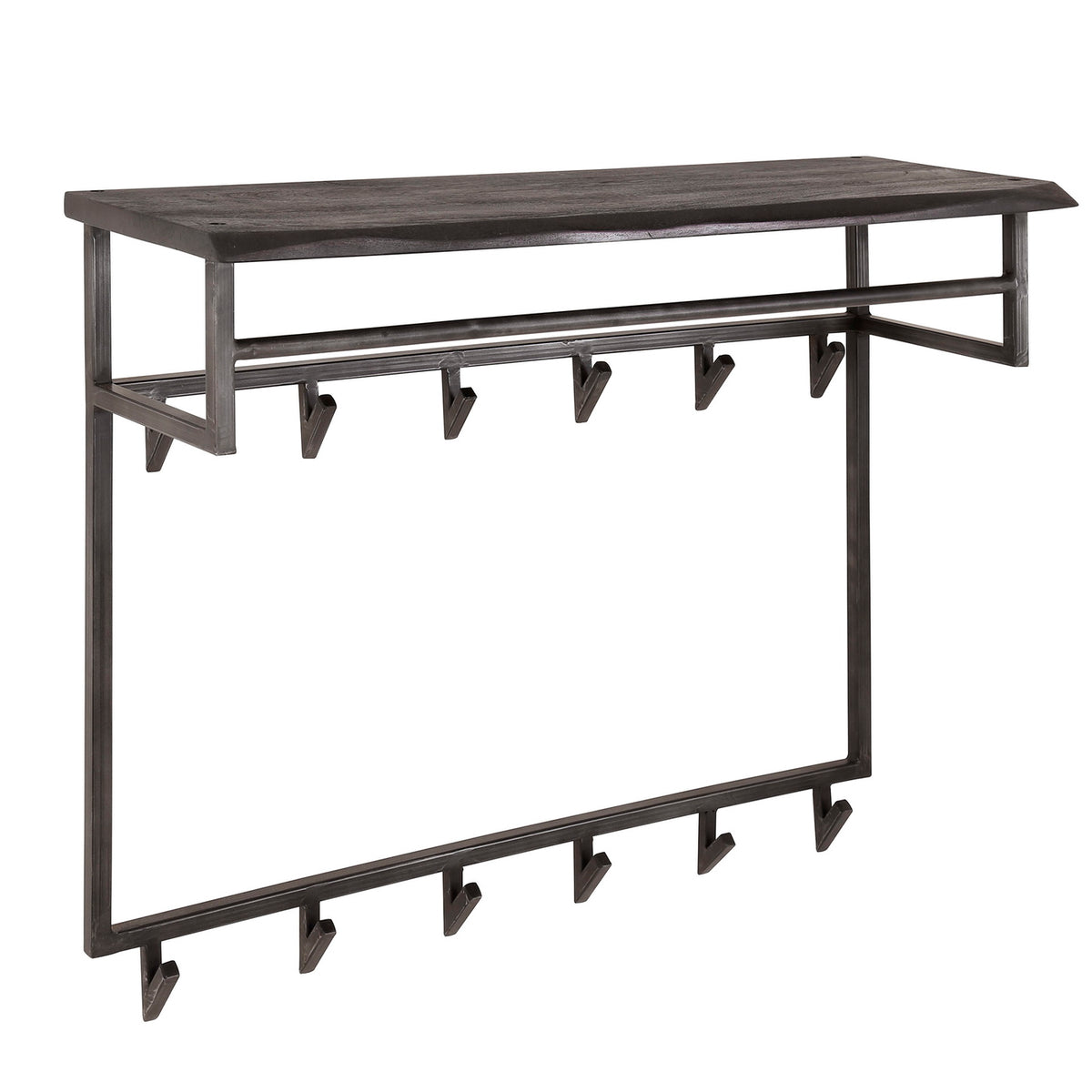 Giga Meubel Kapstok Yucon - Zwart Metaal - 12 Haken - 30x100x80cm