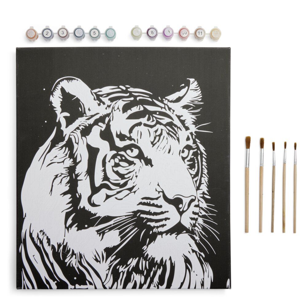 Kit peinture numéros 45x40cm avec peintures et pinceaux (3 modèles)
