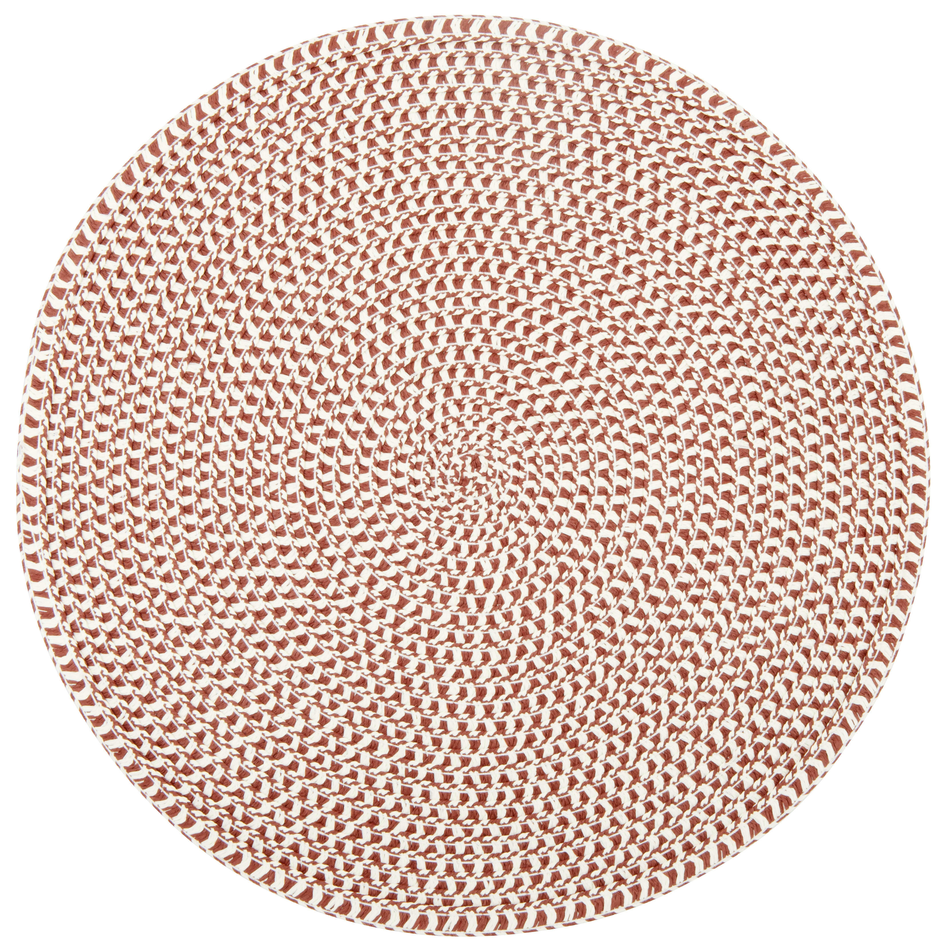 BASILE - Set de table en papier rond rouge cerise et blanc D38