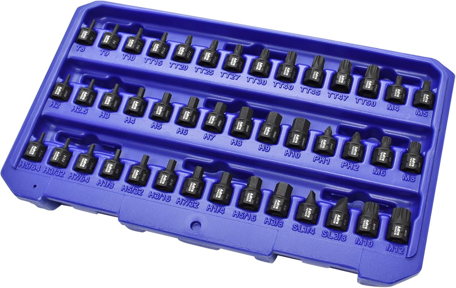 Astro Tools 78142 42pc 1/4 Drive Low Profile Nano Impact Bit Socket Set