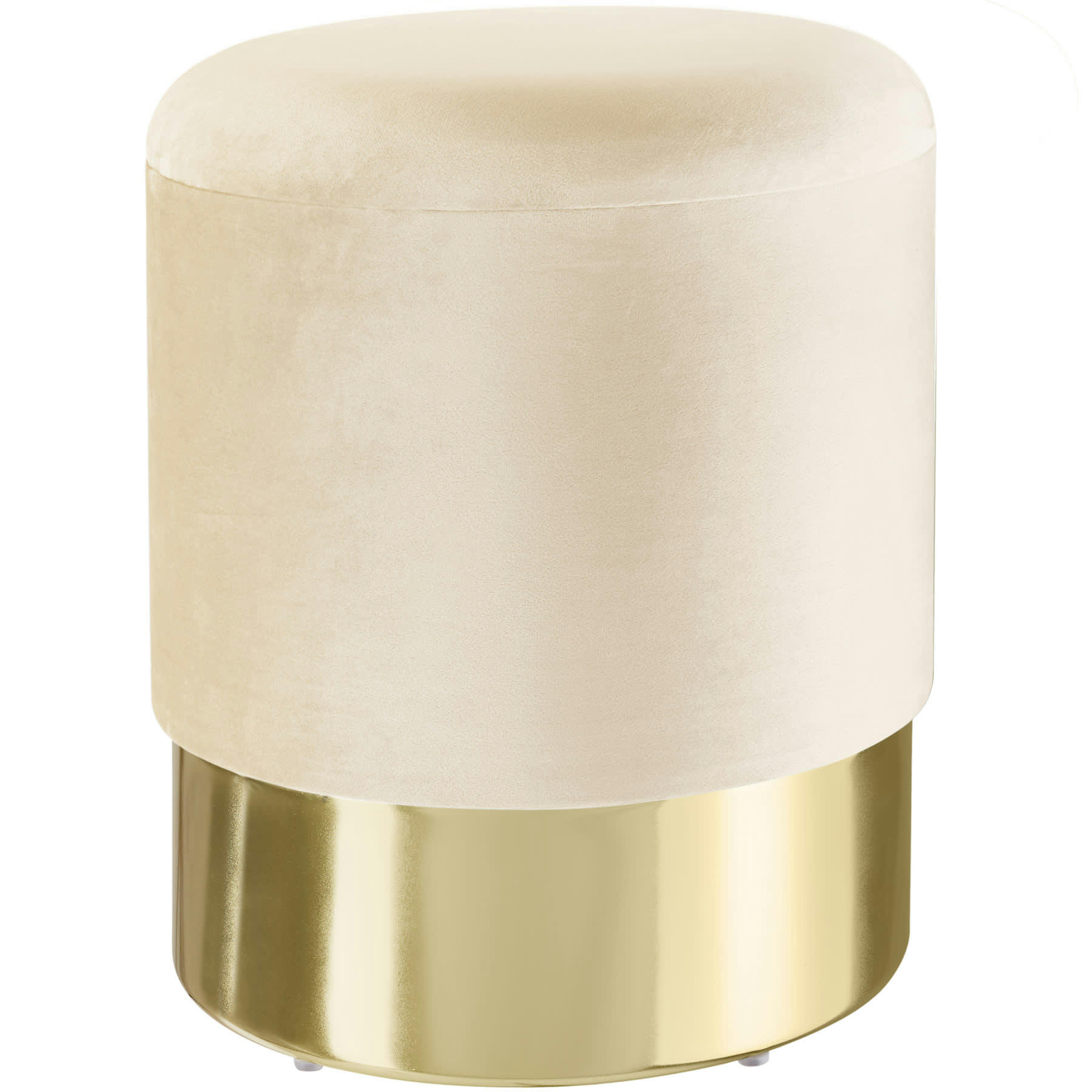 - Banc Tabouret Coffre de rangement Rond crème