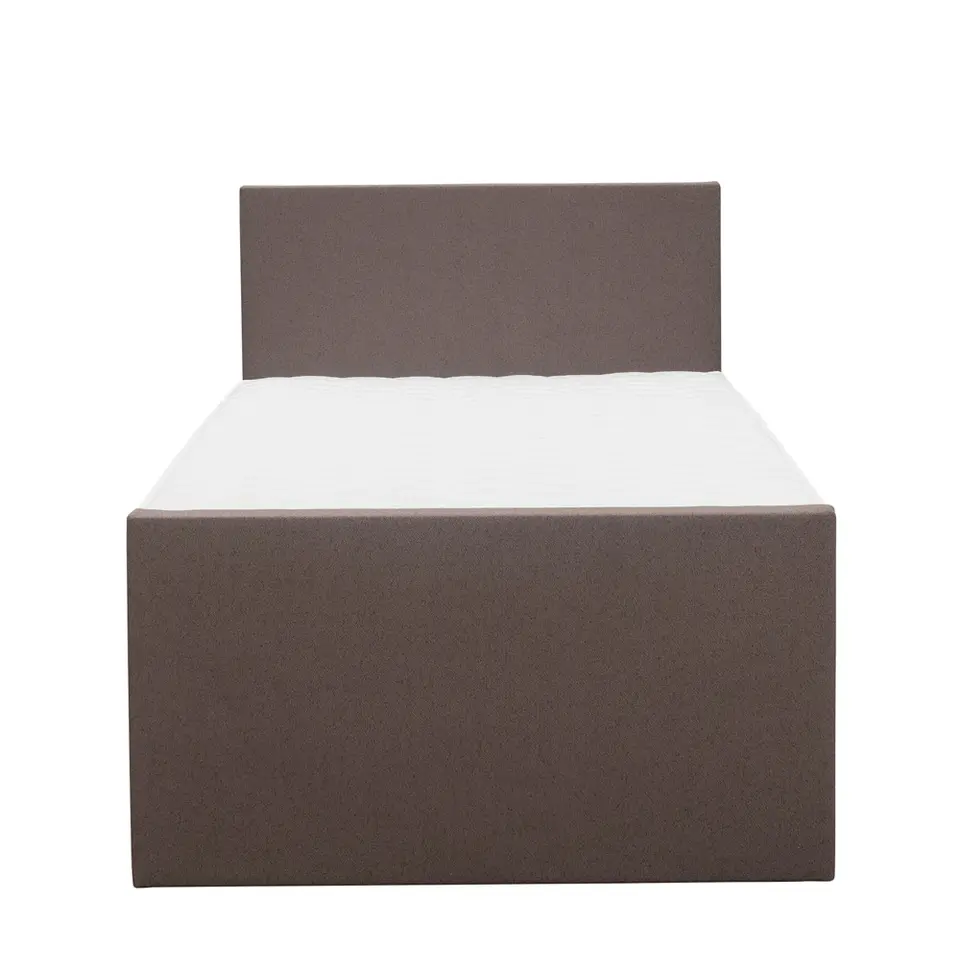 Boxspring met voetbord Liv egaal - donkerbruin - 120x200 cm - ronde poot