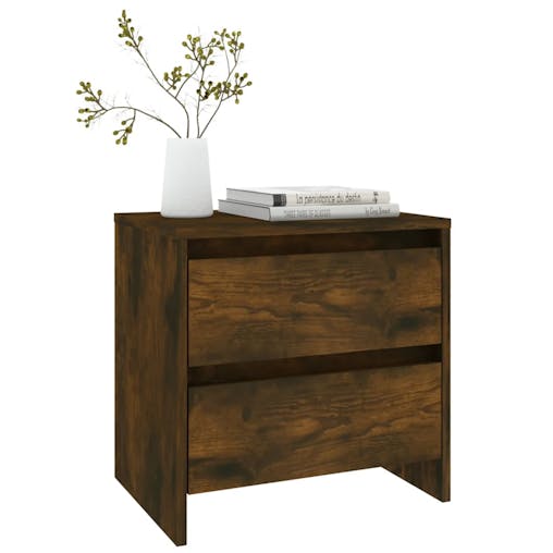 NNEVL Bedside Cabinets 2 pcs Smoked Oak 45x34.5x44.5 cm Chipboard