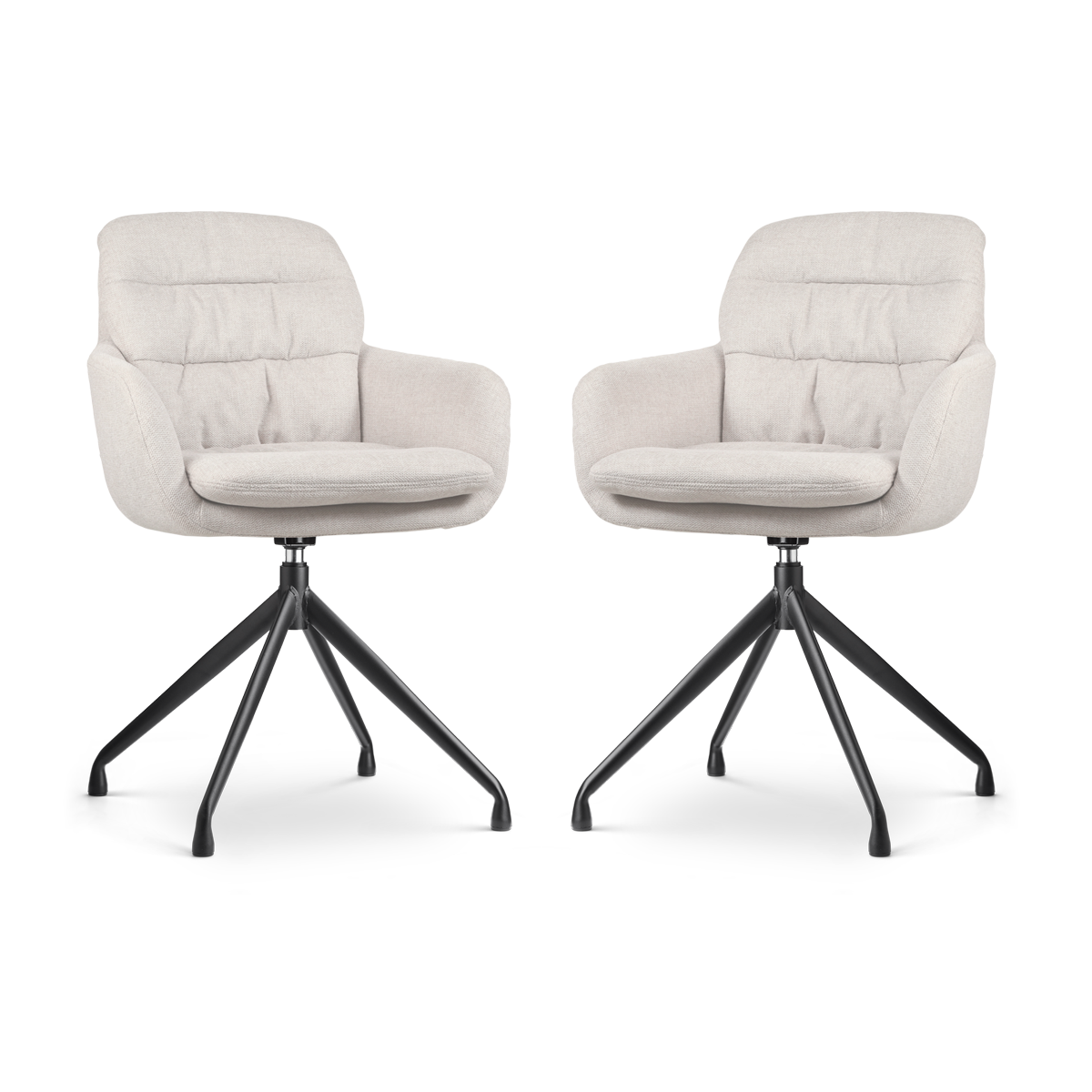 Nolon Nola-Mia Draaibare Eetkamerstoelen Beige - Zwart - set van 2