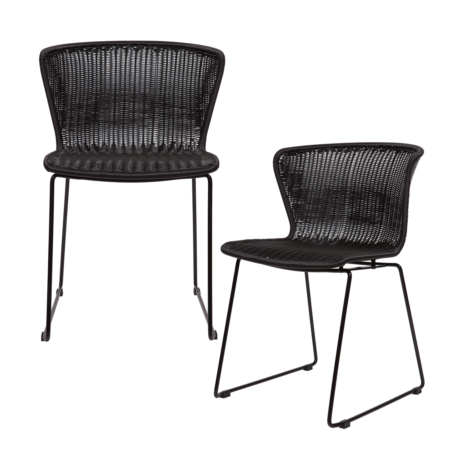 WOOOD tuinstoelen Wings - Kunststof/Metaal - Naturel - Set van 2