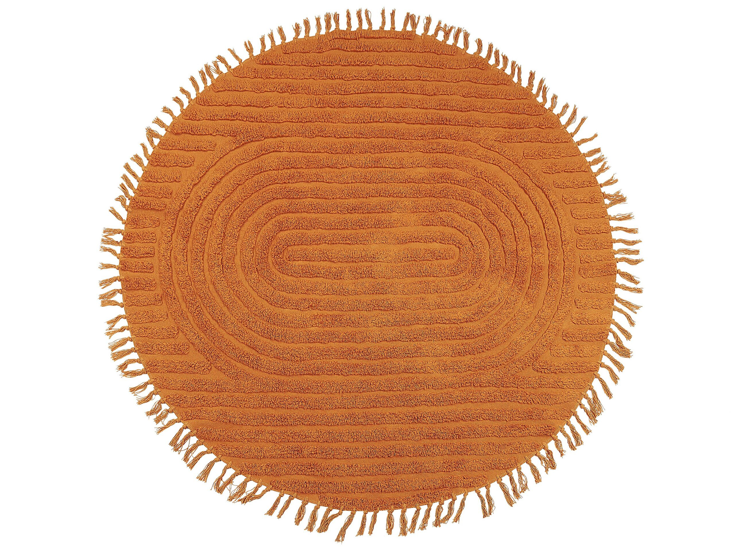Okrągły dywan bawełniany 140 cm pomarańczowy
