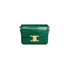 Celine Teen Triomphe Bag In Niloticus Crocodile Green