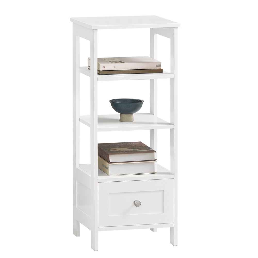SoBuy Stolik kawowy z jedną szufladą Biały 30x28x74cm FBT91-W