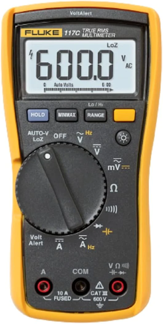 117 Digital Multimeter, Non-Contact AC Voltage Detection, Measures Resistance/Continuity/Frequency/Capacitance/Min Max Average, Automatic AC/DC Voltage Selection, Low Impedance Mode(Multimeter)