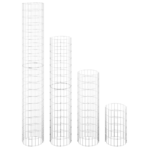 NNEVL Circular Gabion Raised Beds 4 pcs &Oslash;30x50/100/150/200 cm
