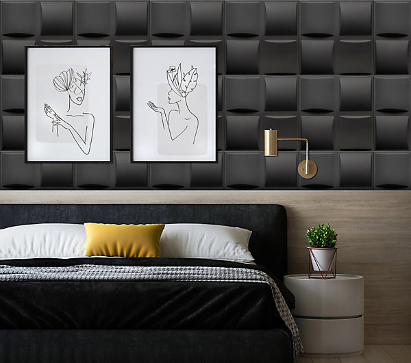 Panneaux de plafond et panneaux muraux Decoratif 3D Pled Noir 8m² / 32pièces