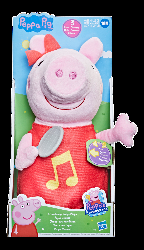 Peppa Pig Oink Along Songs Peppa Feature Plush, English, Ages 3+