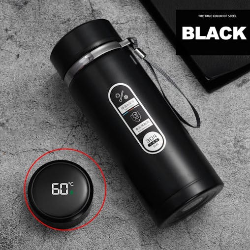 NNEOBA Thermos Bottle with LED Display Stainless Steel