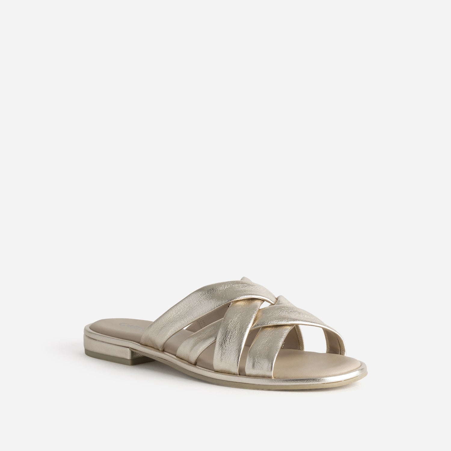 Mule CAPRICE dorée cuir brides souples