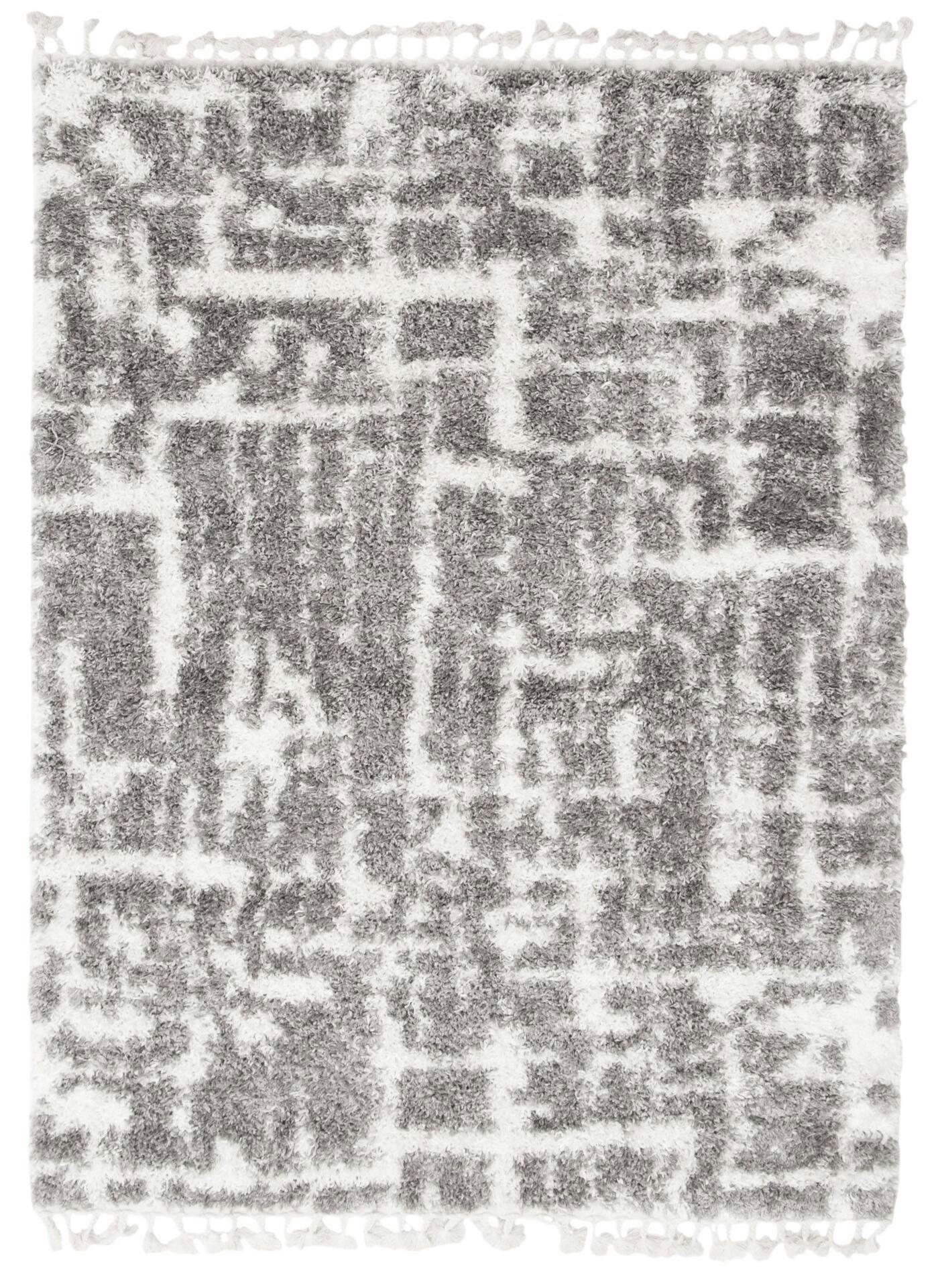 ECARPET Grammercy Urban Indoor Area Shag Rug, Cream/Grey, Assorted Sizes