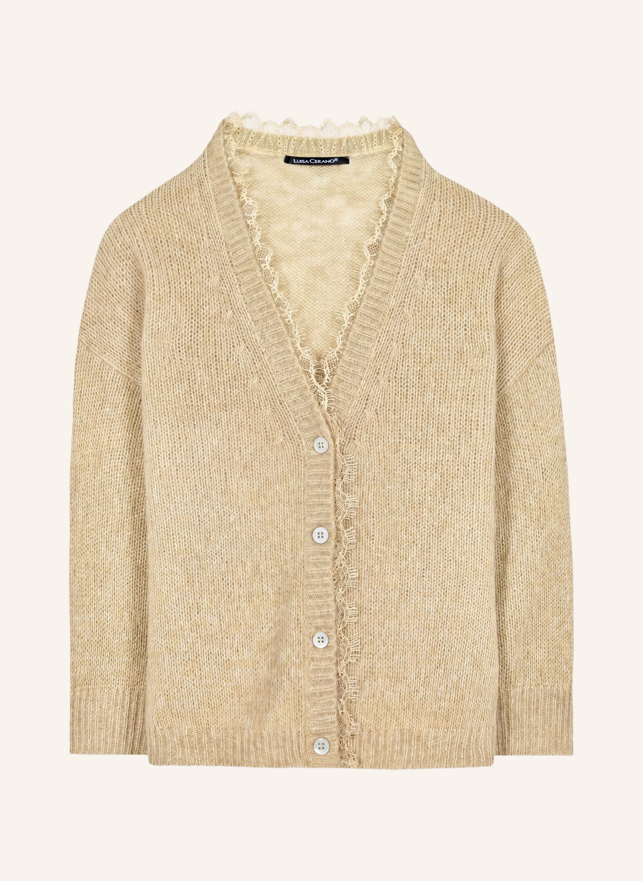 LUISA CERANO Strickjacke mit Alpaka und Spitze
