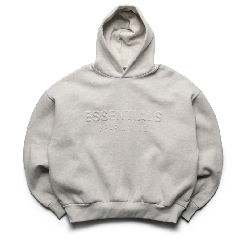 Fear Of God Essentials Embossed Classic Hoodie - Oatmeal Heather