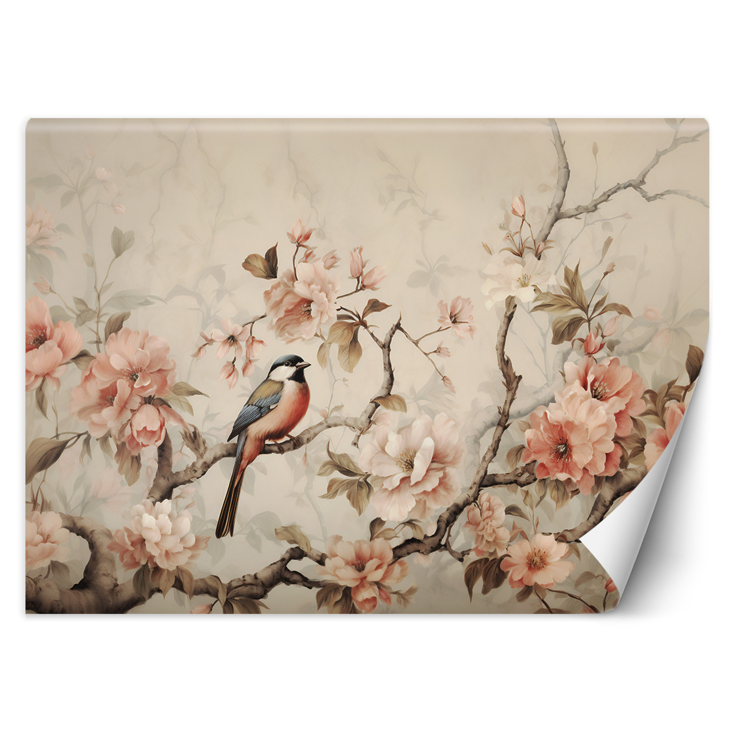 Feeby Fototapeta, Ptak i kwiaty vintage 150x105