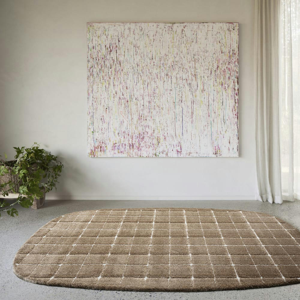 BYRON V - Tapis contemporain ovale brun 200x290 cm