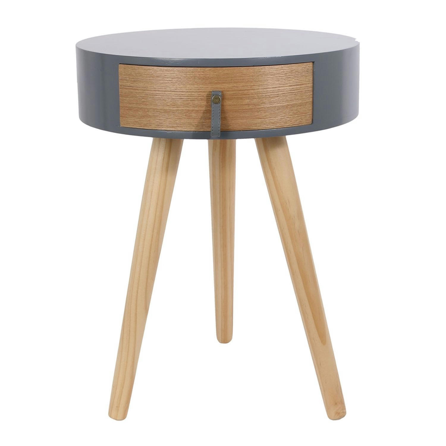 NORA - Table de chevet scandinave grise