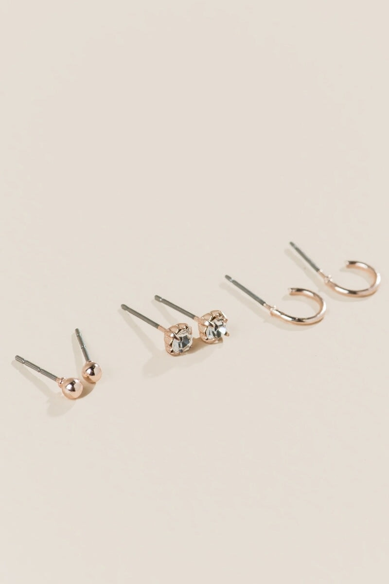 Alexie CZ Studs Set in Rose Gold