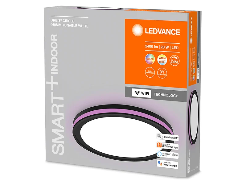Plafon Smart Wifi Orbis LED 46 cm ze zmienną barwą światłaczarny