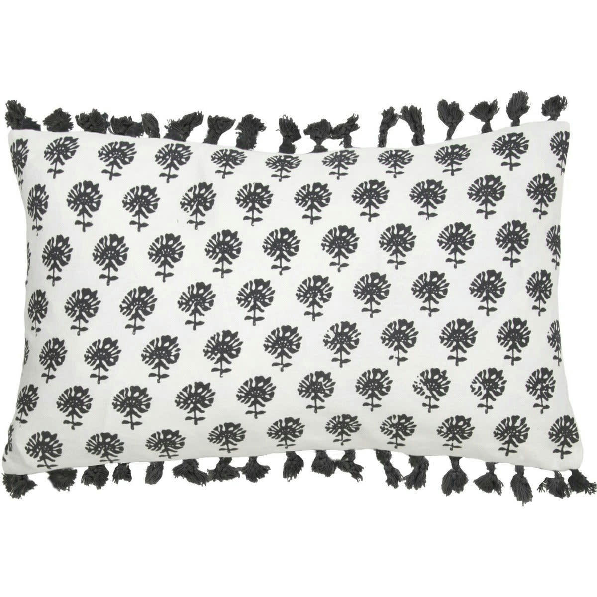 POESY - Housse de coussin coton  50x30 noir