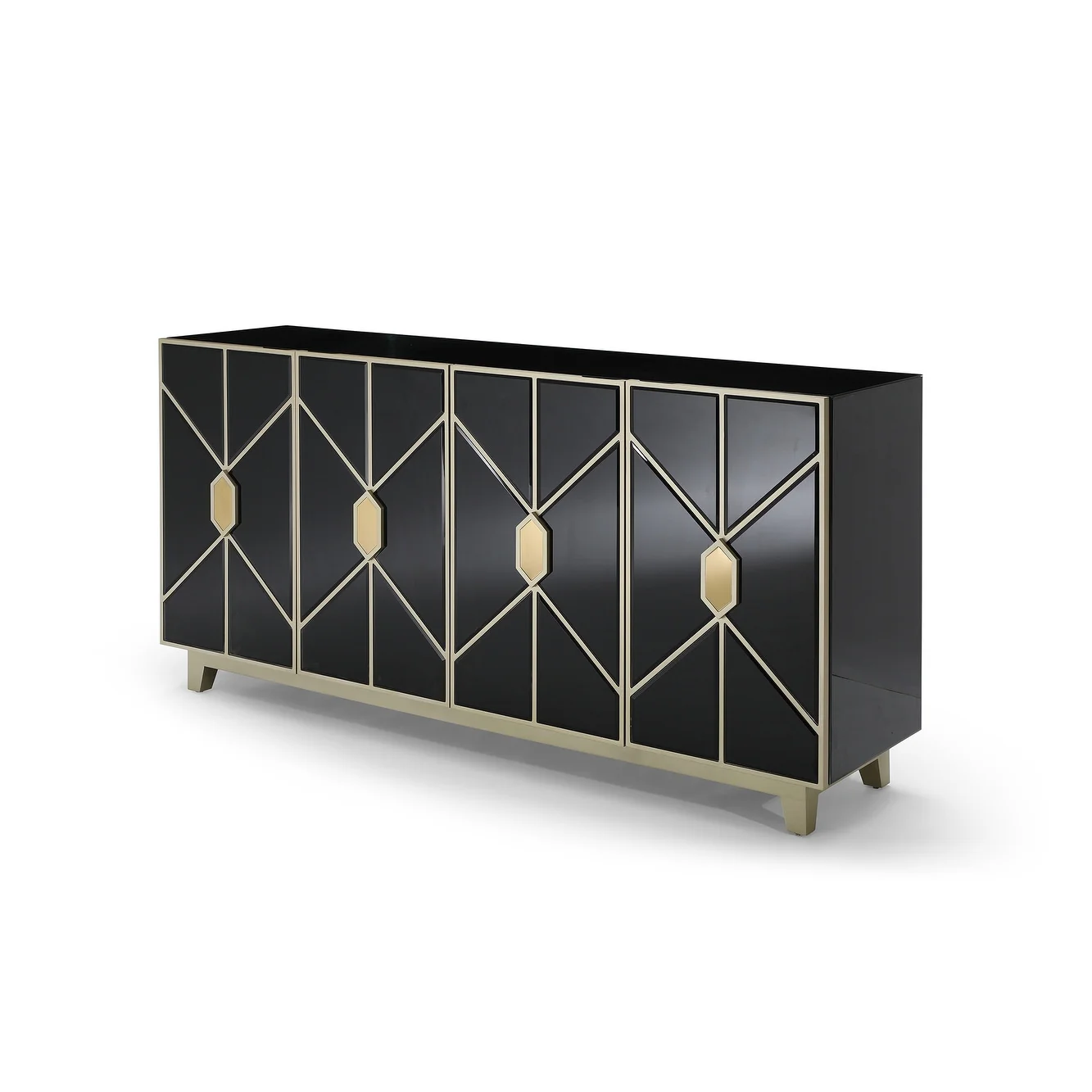 Decor Black and Gold 31 in. H Storage Cabinet