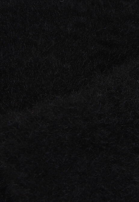 Older Girls Black Eyelash Knit Gloves