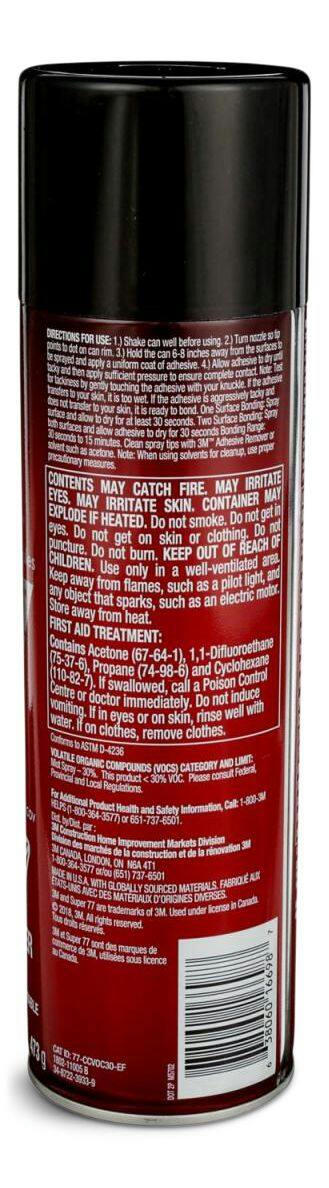 3M Super 77 Multi-Purpose Spray Adhesive Glue For Paper, Plastic, Wood, Metal, Fabric, 467-g