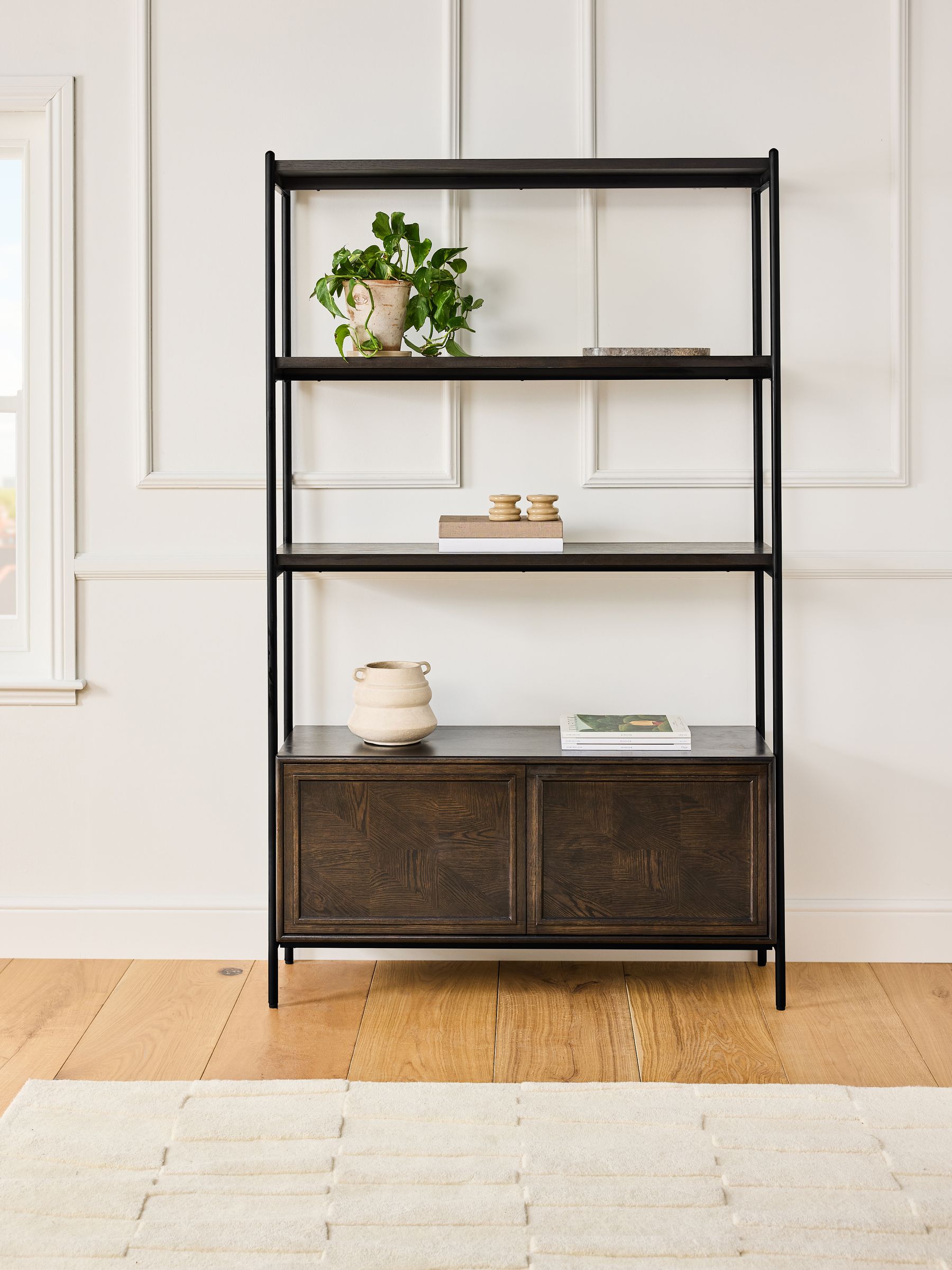 Jasper Conran London Dark Oak Aden Shelving Unit