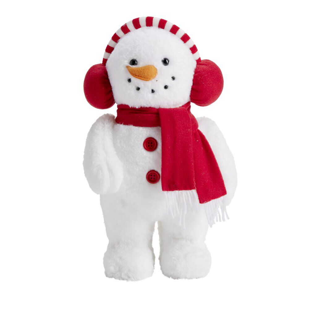 Peluche de No&euml;l bonhomme de neige à poser 25x19xH37cm