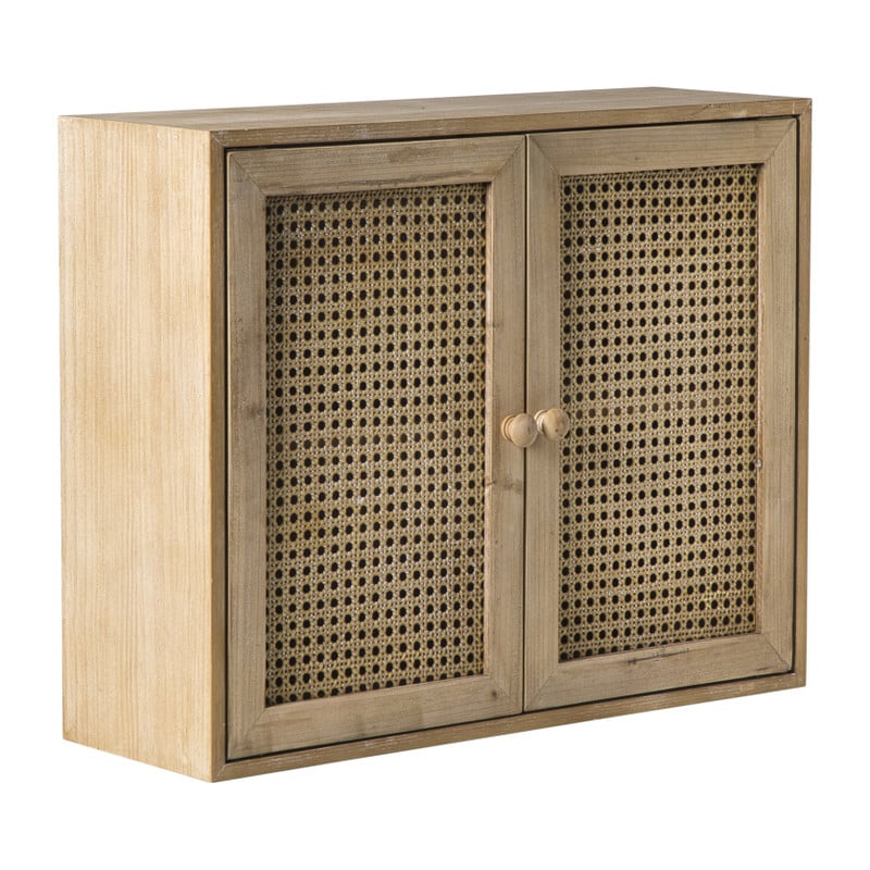 Webbing wandkast Bandung - naturel - 48.5x60x22 cm