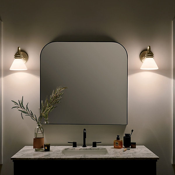 Elstead Kichler Farum Applique de salle de bain classique bronze champagne 3000 K IP44 1x G9