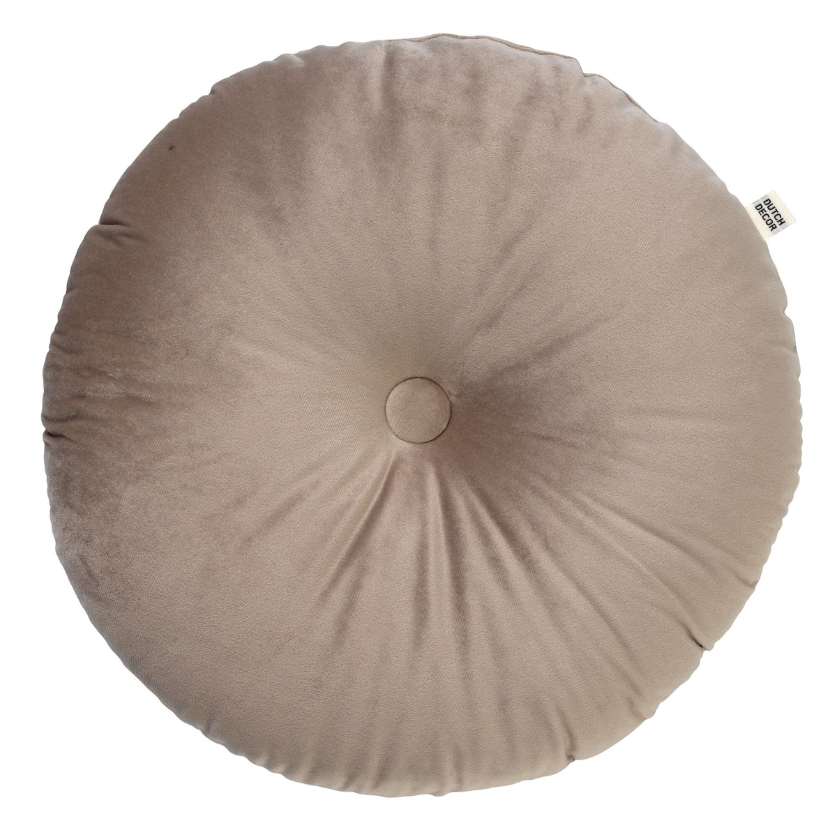 OLLY - sierkussen Ø38 cm - rond velvet - Pumice Stone - beige