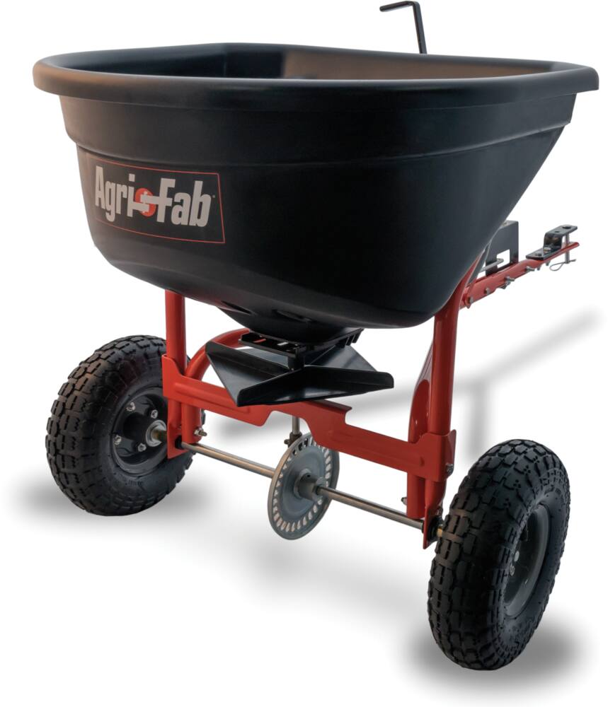 Agri Fab Towable Broadcast Spreader for Lawn Tractors with Tires, 10-in, 110-lb