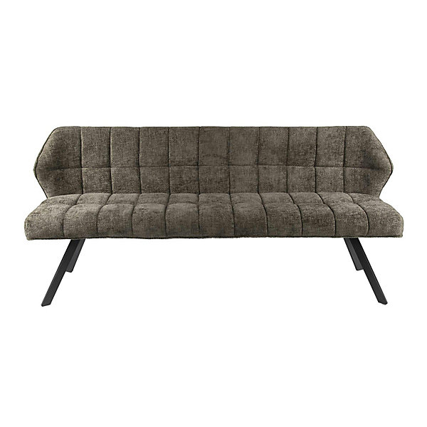 Banc de table en velours texturé taupe 180 cm MELBOURNE